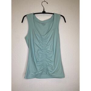 Athleta Sea Foam Green Cinch Stretch Tank EUC Sz M Nylon Sleeveless Soft Active